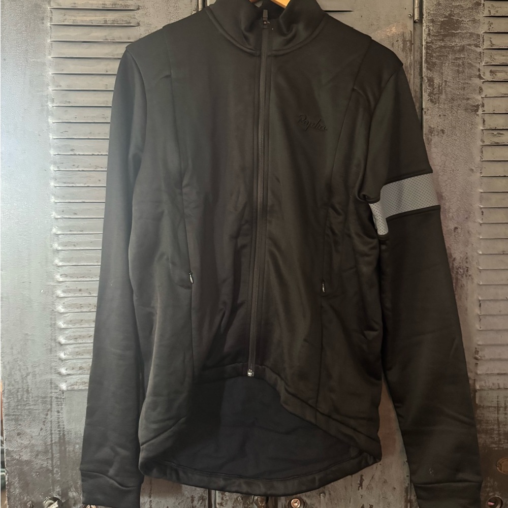 Rapha Black Performance Cycling Jacket with Reflective Arm Band